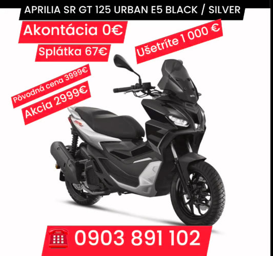 APRILIA SR GT 125 URBAN E5 BLACK / SILVER